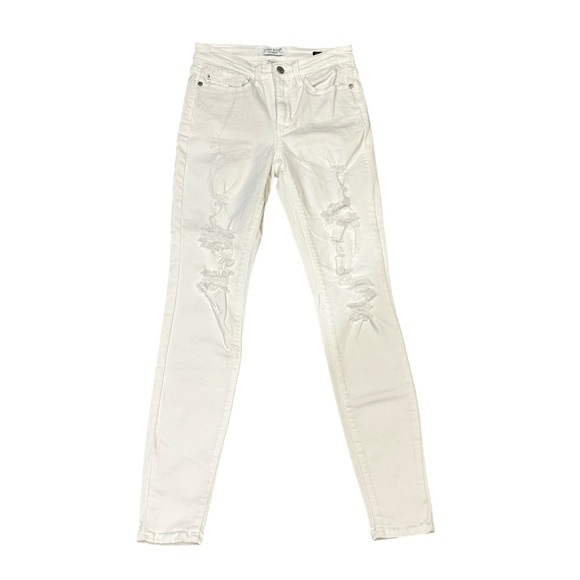 Judy Blue White Distressed Skinny Jeans 1/25 - Picture 1 of 6